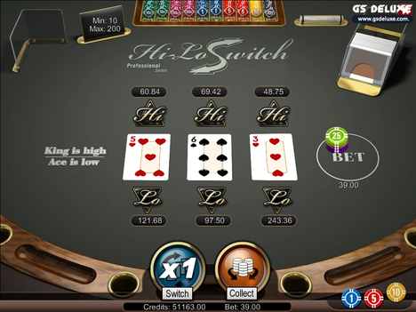 Hi Lo Switch gameplay video GlobalSlots Casino